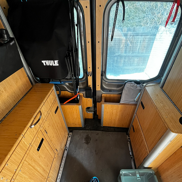 Interior Passenger and Driver Lockers with Rear Doors Closed. 